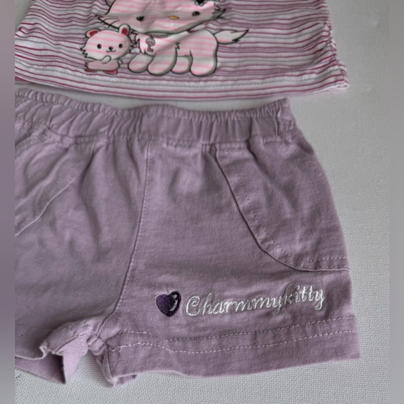 Sanrio | Charming Kitty Baby Girl 2 Piece Set - Pink and Purple Stripes - Picture 2 of 9